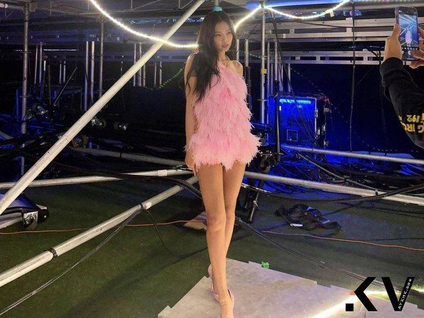 Jennie舞台装美背长腿齐发火辣辣　化身粉红芭比唱跳勾魂 时尚穿搭 图2张